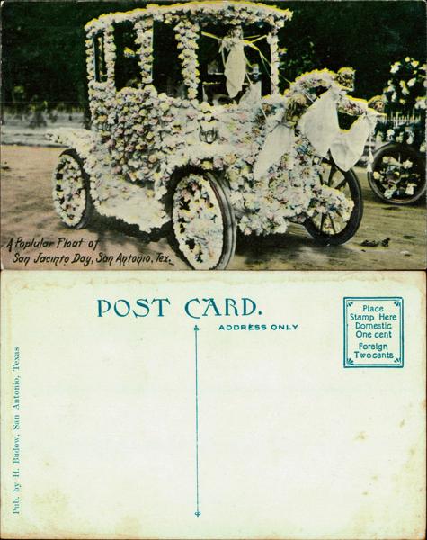 Floral float for San Jacinto Day in San Antonio, Texas