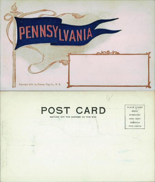 UPenn - Decorative Pennsylvania Flag Postcard