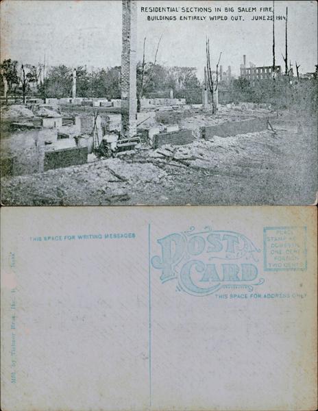 Great Salem Fire Aftermath Postcard