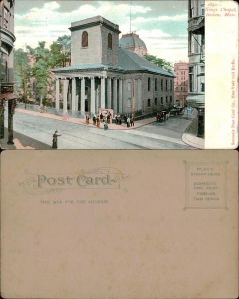King's Chapel, Boston Postcard
