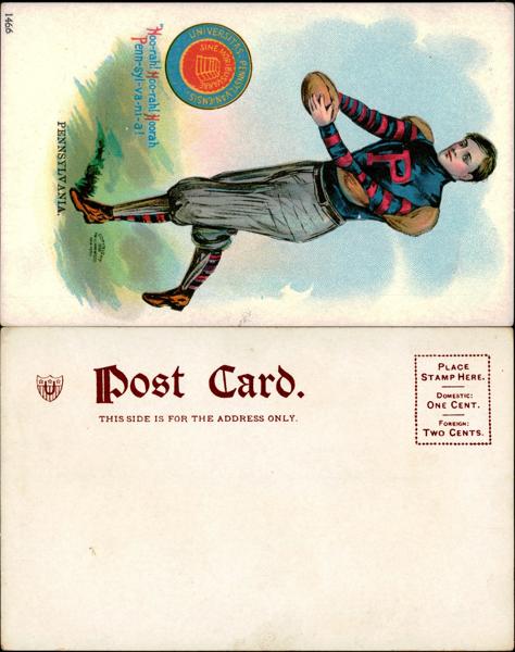 UPenn - Vintage Pennsylvania Football Postcard