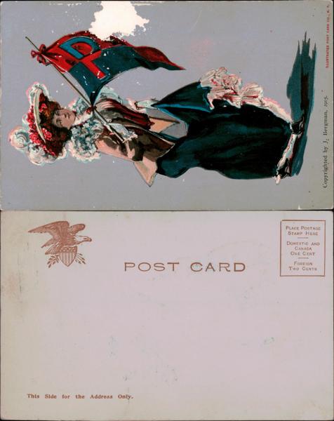 UPenn - 1890s University 'P' Postcard
