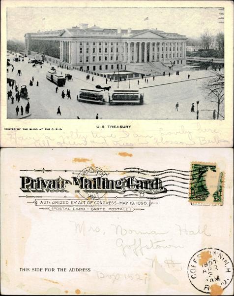 U.S. Treasury Building Postcard