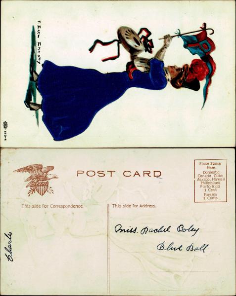 UPenn - Postcard with Flag and Woman