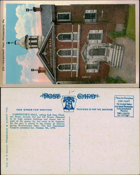 Carpenter's Hall Postcard
