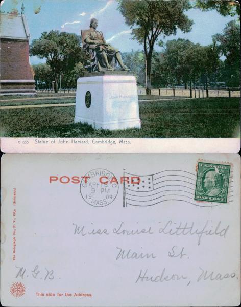 Harvard - John Harvard Statue Postcard