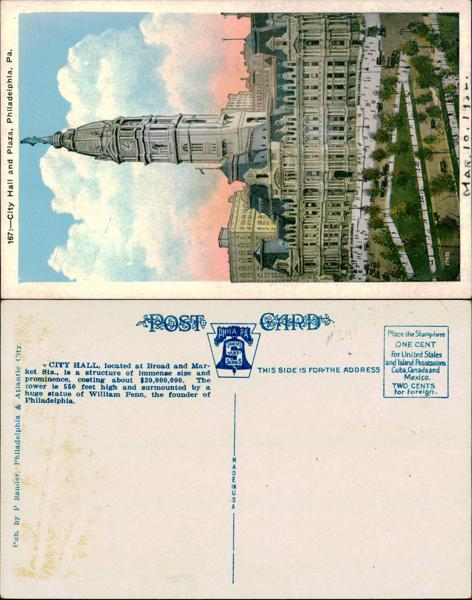 Philadelphia City Hall Postcard