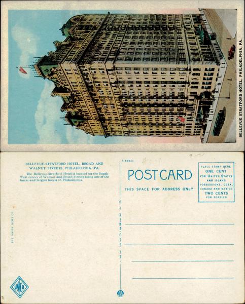 Bellevue-Stratford Hotel Postcard