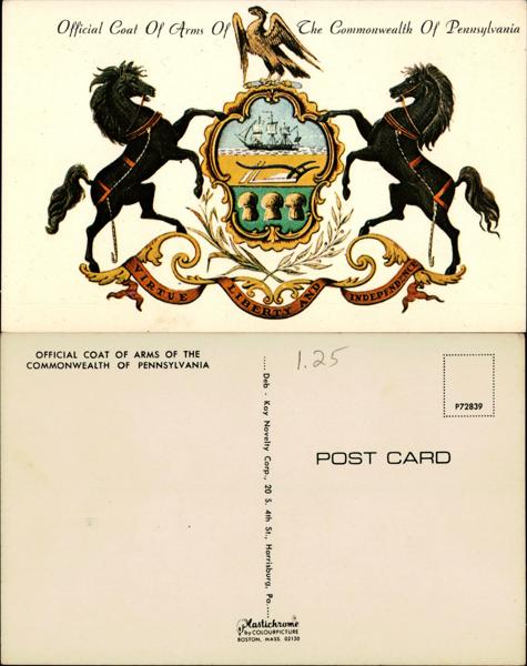 Pennsylvania Coat of Arms Postcard