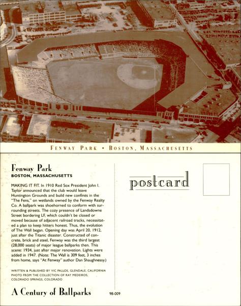 Fenway Park Postcard