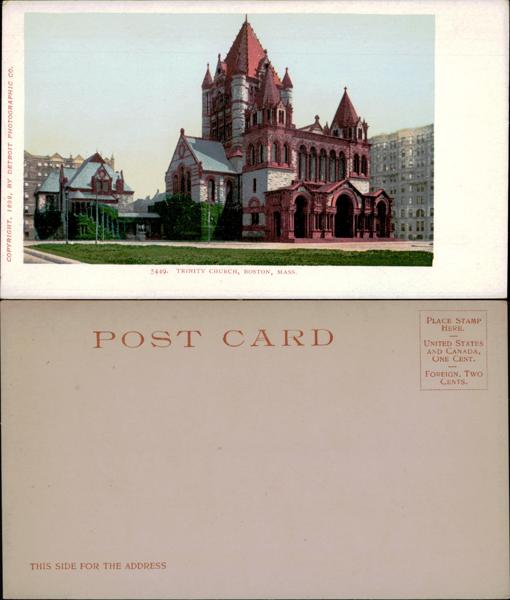 Trinity Church, Boston Postcard