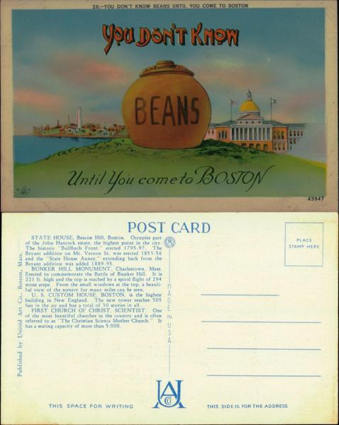 Boston Beans Postcard