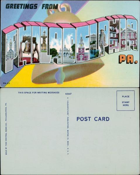 UPenn - Greetings from Philadelphia Postcard