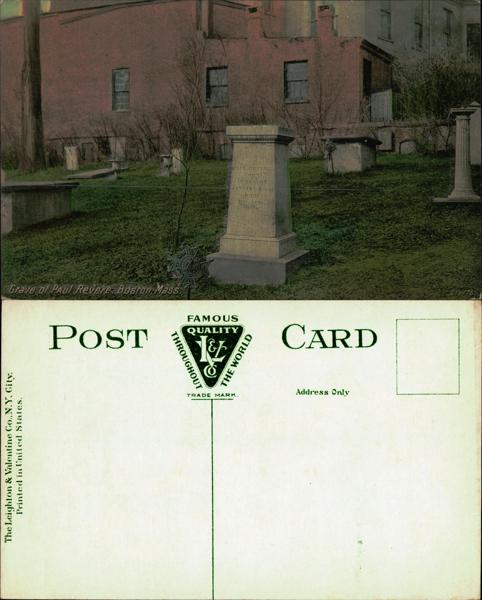 Grave of Paul Revere Postcard