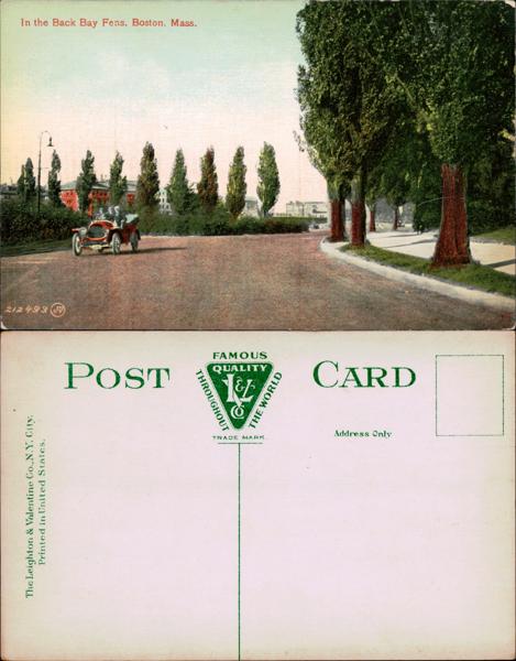 Back Bay Fens, Boston Postcard