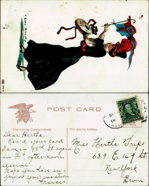UPenn - Vintage Postcard with 'P' Flag
