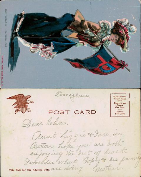 UPenn - Postcard featuring Pennsylvania flag