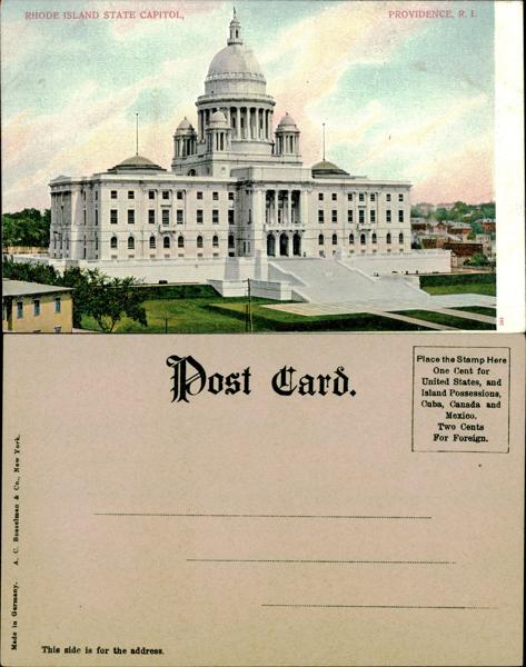 Rhode Island State Capitol Postcard