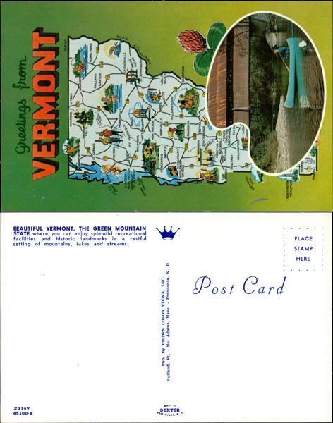 Greetings from Vermont Postcard