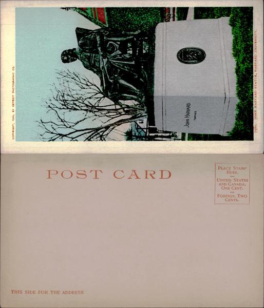 Harvard - John Harvard Statue Postcard