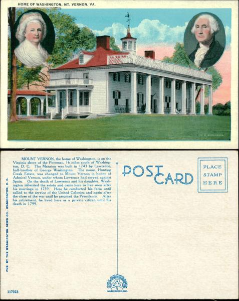 Mount Vernon Postcard