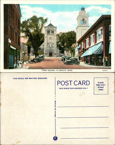 Plymouth Town Square Postcard