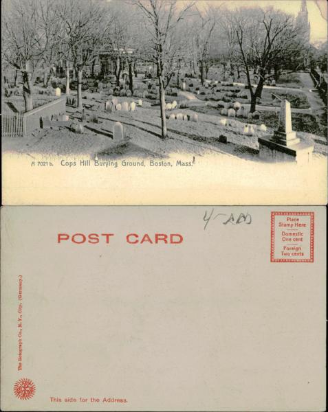 Cops Hill Burying Ground Postcard