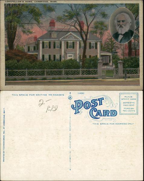 Longfellow's Home Postcard
