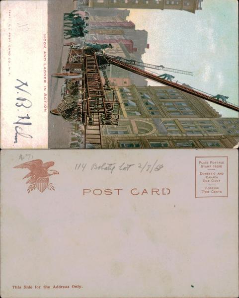 Vintage Fire Truck Postcard