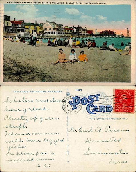 Nantucket Beach Postcard