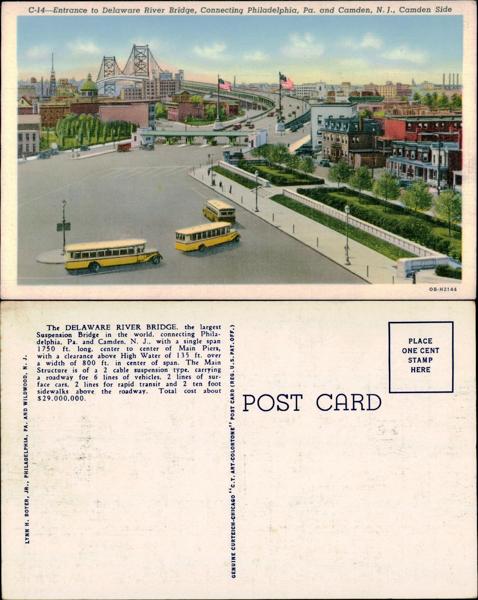 UPenn - Delaware River Bridge Postcard