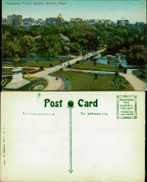 Boston Public Garden Postcard